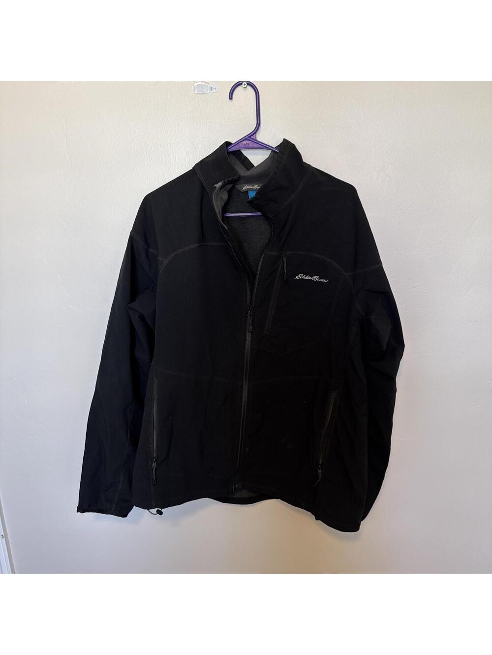 Men’s Eddie Bauer First Ascent Sandstone Soft Shell Zip up Jacket Large Black